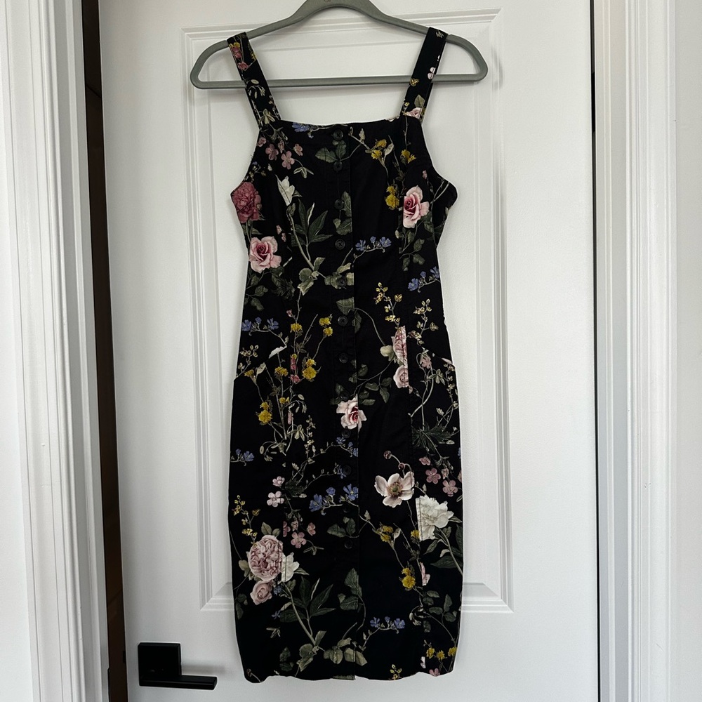 Women’s Boutique Level 99 Small Floral Black Denim Dress